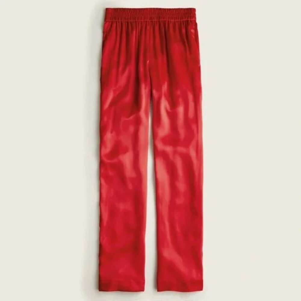 J. Crew Red Satin Pants